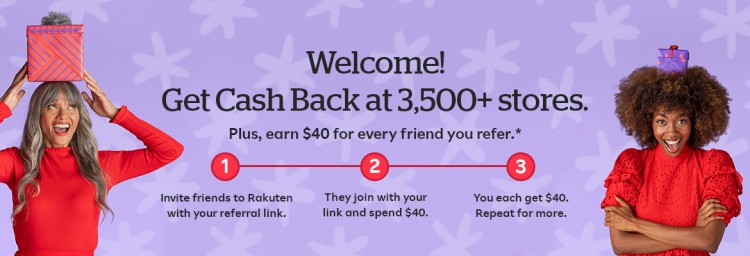 Get $40 when you join and spend $40 on Cash Back Stores